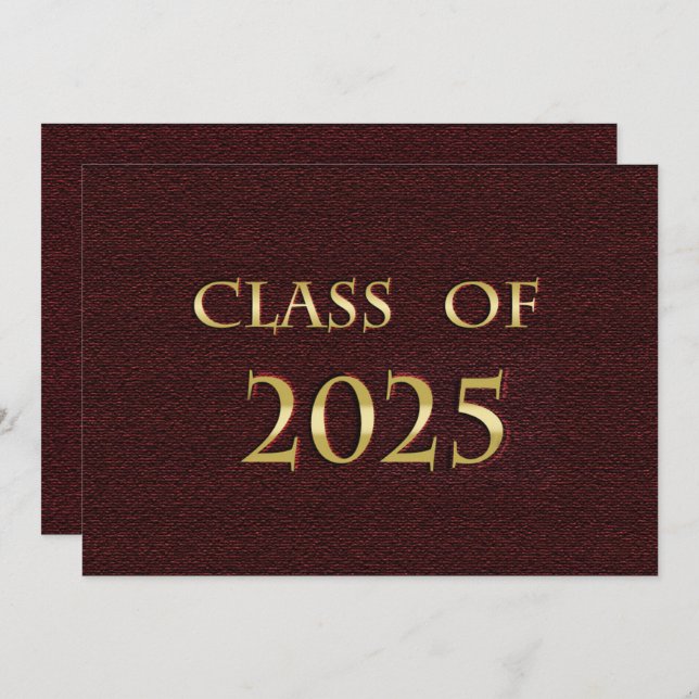 Invitation Classe Maroon et or de 2025 Graduation Party (Devant / Derrière)