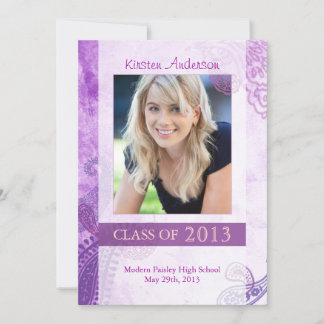 Invitation Classe mauve branchée de photos de filles et du Pa