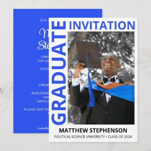 Invitation Classe moderne BLUE de 2026 Photo de la soirée de 