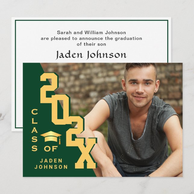 Invitation Classe moderne de 2023 Grad PHOTO Grad Graduation  (Devant / Derrière)