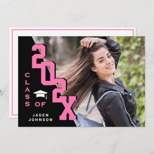 Invitation Classe moderne de 2025 Grad PHOTO Grad Graduation