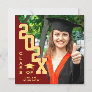 Invitation Classe moderne de 2025 Grad PHOTO Grad Graduation