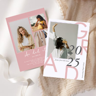 Invitation Classe moderne de 2025 Photo Graduation minimale