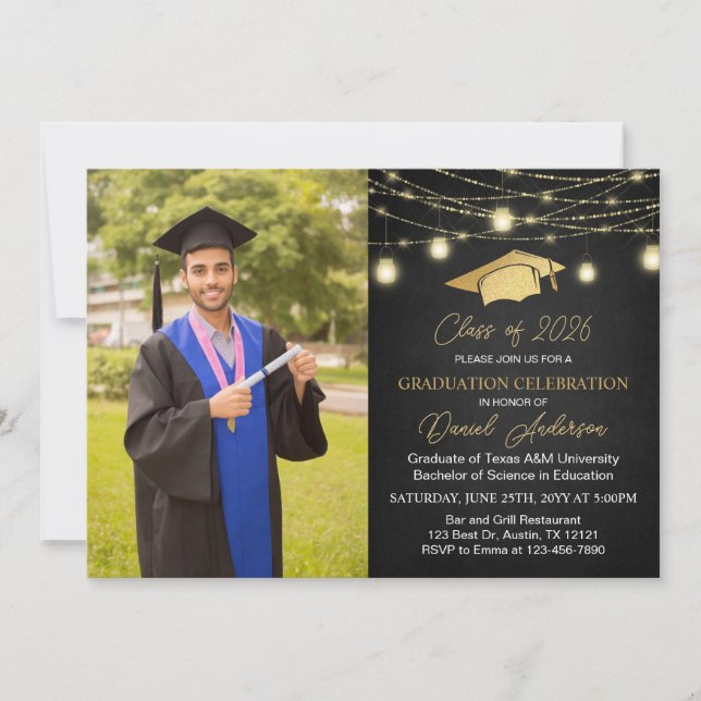 Invitation Classe moderne de 2025 Photo Graduation Party (Devant)
