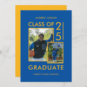 Invitation Classe Moderne De 25 Blue 2 Photos Open House