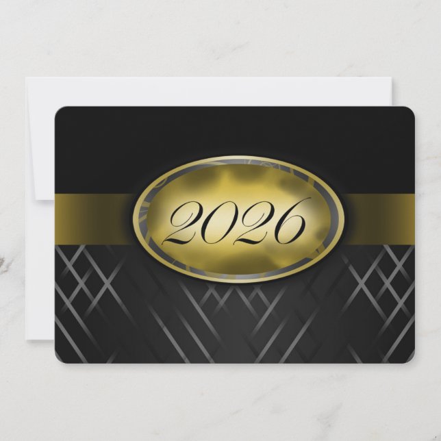 Invitation Classe noire et or 2026 (Devant)