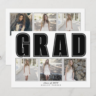 Invitation Classe noire moderne de graduation GRAD 2025