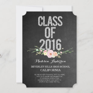 Invitation Classe photo de fin d'études de 2016 Chalkboard Fl