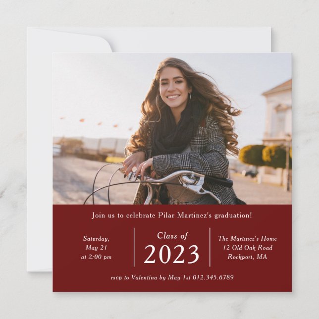 Invitation Classe photo intemporelle de la fête de graduation (Devant)
