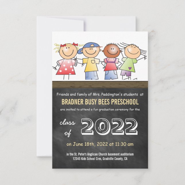 Invitation Classe pré-K préscolaire de 2022 (Devant)