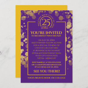 Invitation Classe Purple & Gold Réunion