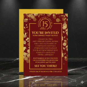 Invitation Classe Red & Gold Réunion