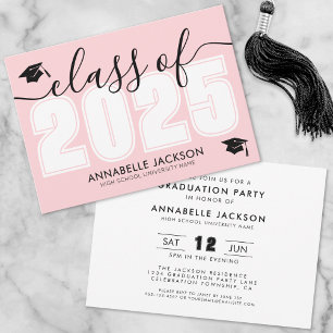 Invitation Classe Rose De 2025 Graduation Party