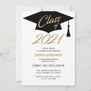 Invitation Classe simple moderne de 2021 Graduation Party