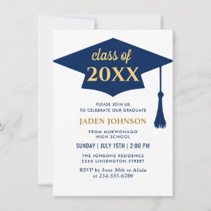 Invitation Classe simple moderne de 2024 Graduation Party