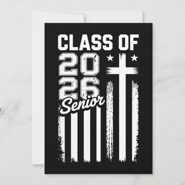 Invitation Classe supérieure de 2026 Christian Jésus Drapeau  (Devant)