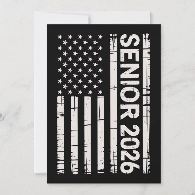 Invitation Classe supérieure de 2026 Drapeau patriotique amér (Devant)