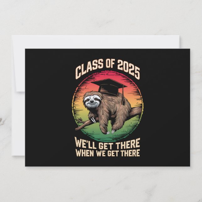 Invitation Classe Supérieure Retro De 2025 Casquette Sloth Gr (Devant)