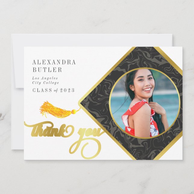 Invitation Classe Tassel de 2023 Merci de script de graduatio (Devant)