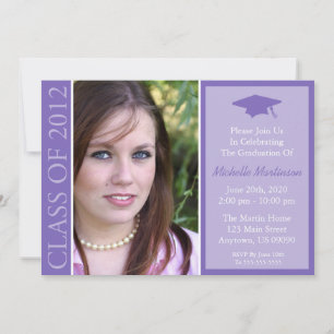 Invitation Classe Traditionnelle De 2012 Graduation (Violet)