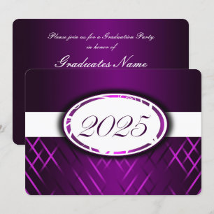 Invitation Classe violet et blanc de Parti 2025