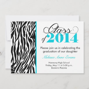 Invitation Classe Zebra Turquoise de 2014