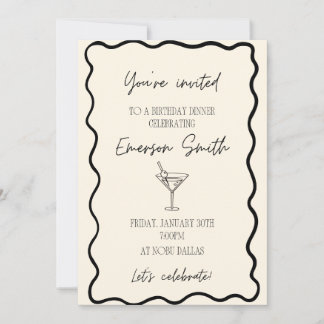 Invitation Classic Anniversaire Fête/Dîner d'anniversaire Inv