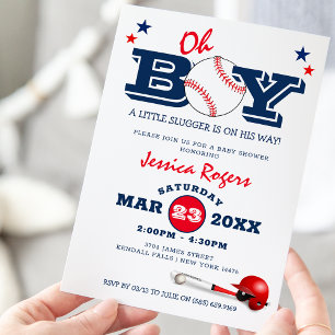 Invitation Classic Baseball Oh Boy Baby shower