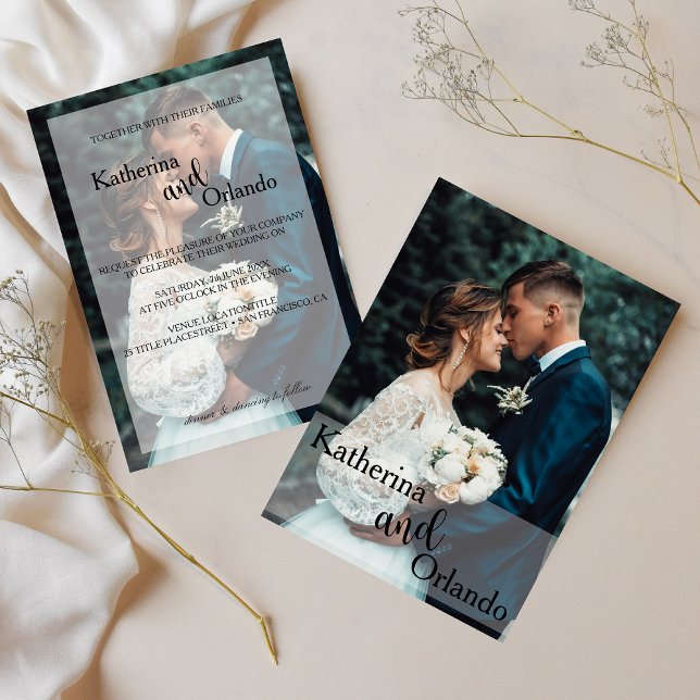 Invitation Classic Black and White Art Photo Trend Wedding (Créateur téléchargé)