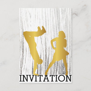 Invitation Classic Break Dance Dico Hip hop Silver White Gold