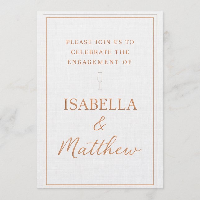 Invitation Classic Bronze Accents Couple Party Invite (Devant)