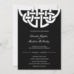 Invitation Classic Celtic Knot Black & White Handfasting
