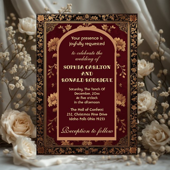 Invitation Classic Christmas Chinoiserie Traditional Wedding (Classic Christmas Chinoiserie Traditional Wedding Invitation)