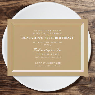Invitation Classic Custom Age Anniversaire Triple Bordure Or
