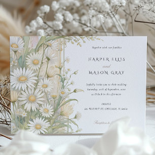 Invitation Classic Daisies Élégant Pastel Mariage
