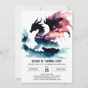 Invitation Classic Dragon Anniversaire Personnalisé