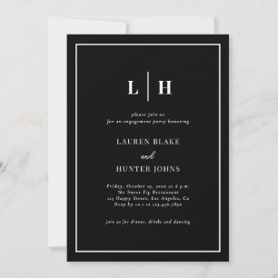 Invitation Classic Elegant Black Engagement Party