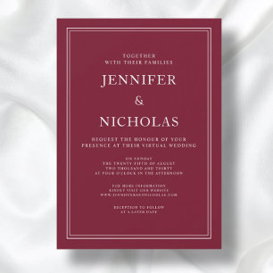 Invitation Classic Elegant Formal Bourgogne Mariage virtuel