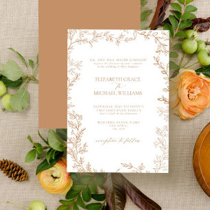 Invitation Classic Élégant Formel Terracotta Mariage
