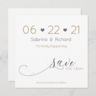 Invitation Classic Elegant minimaliste Gold Grey Enregistrer 