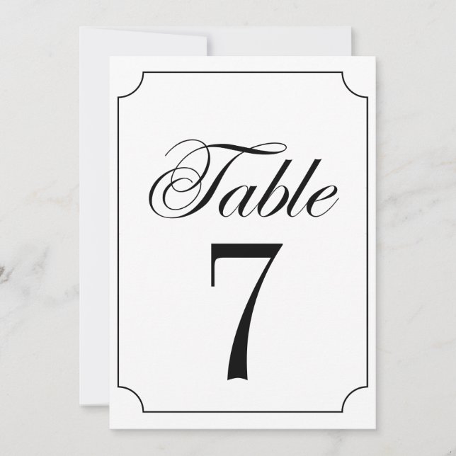 Invitation Classic Elegant noir blanc Mariage de cadre de bil (Devant)