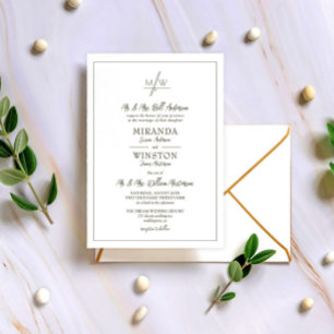 Invitation Classic Elegant Simple Wedding
