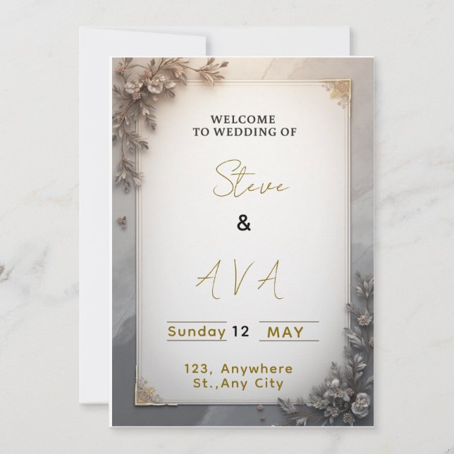 Invitation Classic Elegant Wedding  (Devant)