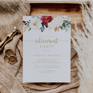 Invitation Classic Gold Floral Retraite Party
