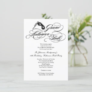 Invitation Classic Grand Halloween Ball Costume Regency