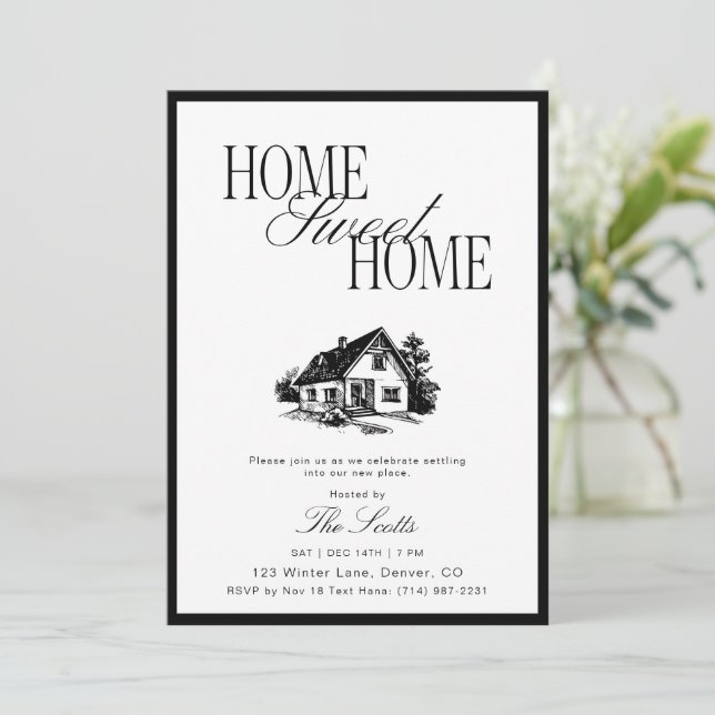Invitation Classic Home Sweet Some Housewarming (Debout devant)