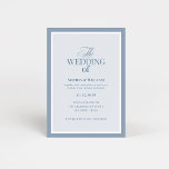 Invitation Classic Luxe | Elegant Dusty Blue Wedding<br><div class="desc">These elegant,  luxe wedding invitations feature a dusty blue border and a lighter blue and white design. There is a mix of classic text and modern calligraphy for a classy and minimalist design perfect for your timeless,  formal wedding.</div>
