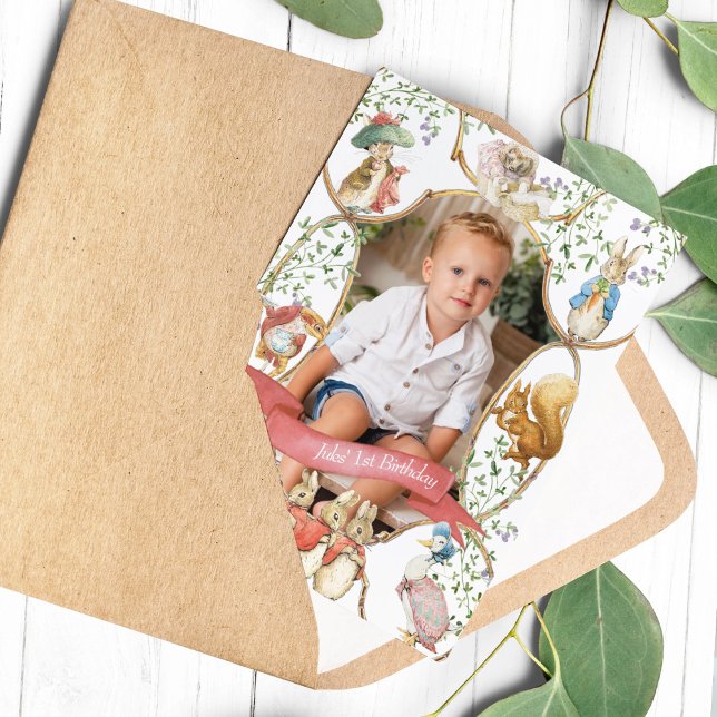 Invitation Classic Peter le lapin Beatrix Photo d'anniversair (Créateur téléchargé)