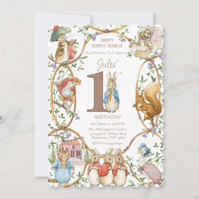 Invitation Classic Peter le lapin Beatrix Potter Anniversaire (Devant)