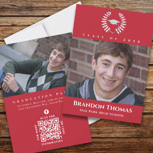 Invitation Classic Photo Cardinal Red Laureate